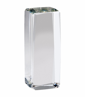 5-1/4 INCH OPTICAL CRYSTAL BLOCK TOWER AWARD