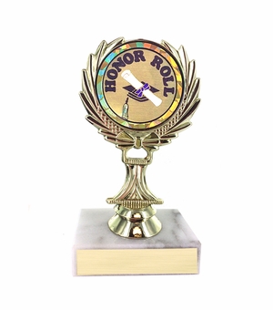 5-1/4 INCH TROPHY RISE WITH 2 INCH HONOR ROLL MYLAR INSERT 
