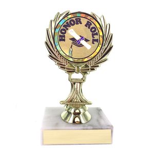 5-1/4 INCH TROPHY RISE WITH 2 INCH HONOR ROLL MYLAR INSERT 