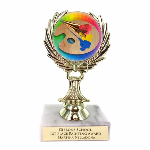 5-1/4 INCH TROPHY RISE WITH 2 INCH MYLAR ART INSERT 