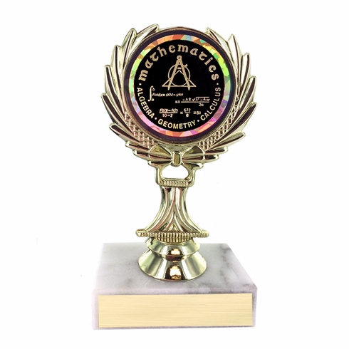5-1/4 INCH TROPHY RISE WITH 2 INCH MYLAR MATHEMATICS INSERT 