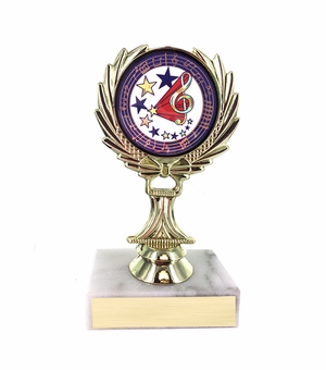 5-1/4 INCH TROPHY RISE WITH 2 INCH MYLAR MUSIC INSERT 