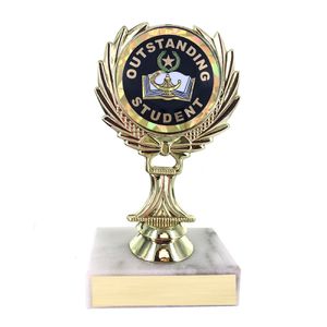 5-1/4 INCH TROPHY RISE WITH 2 INCH MYLAR OUTSTANDING STUDENT INSERT 