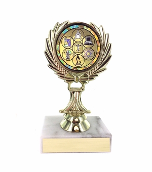 5-1/4 INCH TROPHY RISE WITH 2 INCH MYLAR SCIENCE FAIR INSERT 
