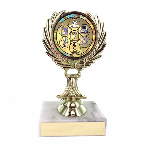 5-1/4 INCH TROPHY RISE WITH 2 INCH MYLAR SCIENCE FAIR INSERT 