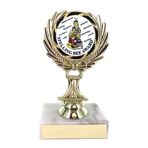 5-1/4 INCH TROPHY RISE WITH 2 INCH MYLAR SPELLING BEE INSERT 