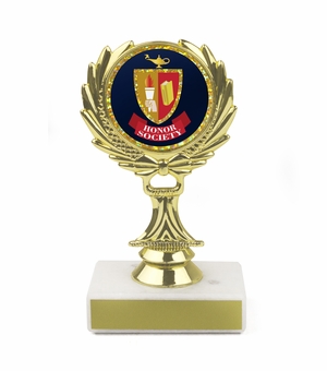 5-1/4 INCH TROPHY RISER WITH 2 INCH MYLAR HONOR SOCIETY INSERT