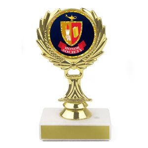 5-1/4 INCH TROPHY RISER WITH 2 INCH MYLAR HONOR SOCIETY INSERT