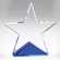 5-1/4 X 5-1/4 INCH CRYSTAL CUT STAR ON BLUE BASE