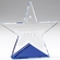 5-1/4 X 5-1/4 INCH CRYSTAL CUT STAR ON BLUE BASE