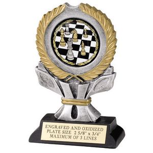 5-3/4 INCH RESIN WREATH TROPHY, TAKES 2 INCH INSERT