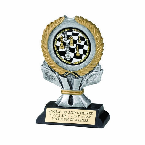 5-3/4 INCH RESIN WREATH TROPHY, TAKES 2 INCH INSERT