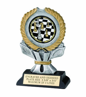 5-3/4 INCH RESIN WREATH TROPHY, TAKES 2 INCH INSERT