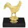 5-3/4 INCH ROOSTER ANIMAL GOLD TROPHY ON BLACK MARBLE BASE