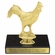 5-3/4 INCH ROOSTER ANIMAL GOLD TROPHY ON BLACK MARBLE BASE