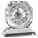 5-3/4 X 5-1/2 INCH SKELETON OCTAGON OPTICAL CRYSTAL CLOCK