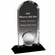 5-3/4" x 9" ARCH GOLF AWARD OPTICAL CRYSTAL WITH GOLF BALL ON BLACK CRYSTAL BASE