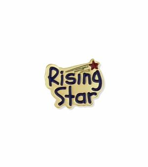 5/8 Inch in Width Etched-Enameled Rising Star Pin
