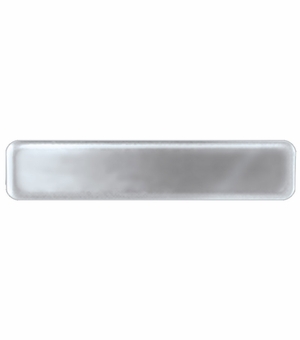 5/8" X 2-1/2"BRIGHT POLISHED NICKEL NAME BADGE WITH FUSED POSTS AND CLUTCH BACK