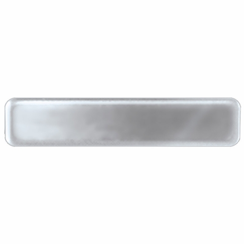 5/8" X 2-1/2"BRIGHT POLISHED NICKEL NAME BADGE WITH FUSED POSTS AND CLUTCH BACK