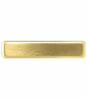 5/8" X 2-1/2" BRIGHTLY POLISHED BRASS NAME BADGE WITH FUSED POSTS AND CLUTCH BACK