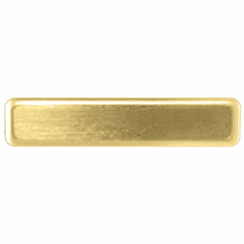 5/8" X 2-1/2" SATIN BRASS NAME BADGE WITH FUSED POSTS AND CLUTCH BACK