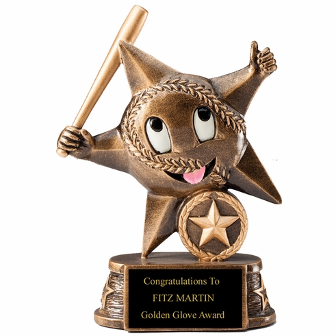 5" BASEBALL PARTICIPATION RESIN STAR TROPHY 