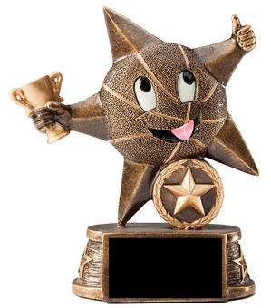 5" BASKETBALL PARTICIPATION RESIN STAR TROPHY 