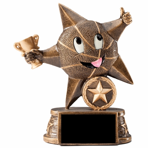 5" BASKETBALL PARTICIPATION RESIN STAR TROPHY 