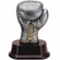 5 INCH ANTIQUE SILVER BOXING GLOVE TROPHY RESIN ON ROSEWOOD BASE
