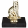 5 INCH CAT ANIMAL GOLD TROPHY ON BLACK MARBLE BASE