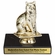 5 INCH CAT ANIMAL GOLD TROPHY ON BLACK MARBLE BASE