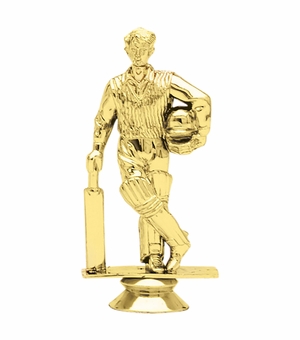 5 INCH GOLD PLASTIC CRICKET BATSMAN TROPHY FIGURE