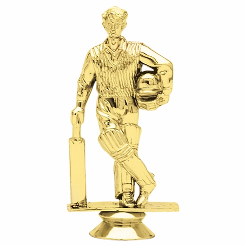 5 INCH GOLD PLASTIC CRICKET BATSMAN TROPHY FIGURE