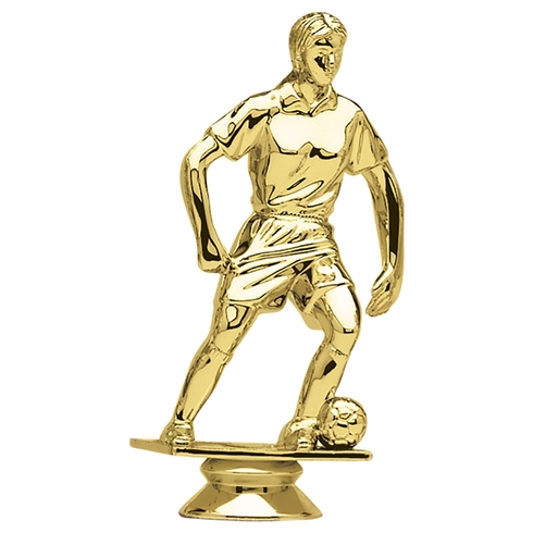 5 INCH GOLD PLASTIC FEMALE SOCCER FORWARD TROPHY FIGURE