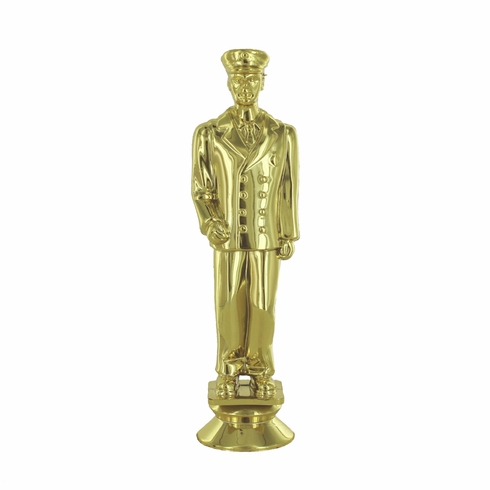 5 INCH GOLD PLASTIC FIREMAN DRESS UNIFORM FIGURE