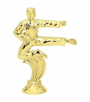 5 INCH GOLD PLASTIC MALE KARATE TROPHY FIGURE