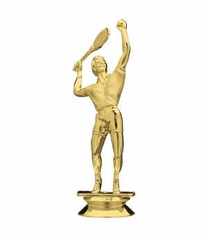 5 INCH GOLD PLASTIC MALE TENNIS PLAYER TROPHY FIGURE