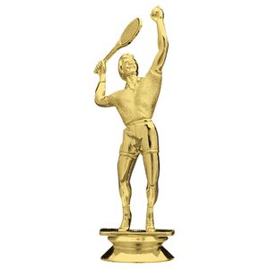 5 INCH GOLD PLASTIC MALE TENNIS PLAYER TROPHY FIGURE