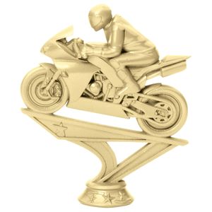 5 INCH GOLD PLASTIC RACING MOTORCYCLE TROPHY FIGURE