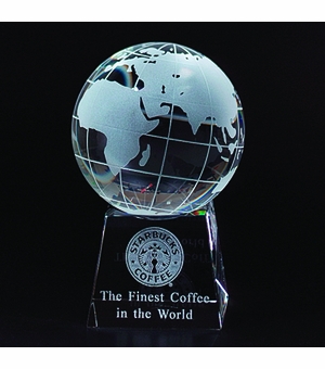 5 INCH OPTICAL CRYSTAL GLOBE ON BASE
