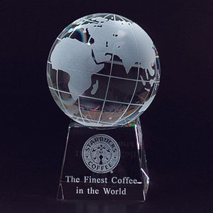5 INCH OPTICAL CRYSTAL GLOBE ON BASE