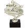 5 INCH RACING MOTORCYCLE GOLD FIGURE ON BLACK MARBLE BASE