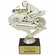 5 INCH RACING MOTORCYCLE GOLD FIGURE ON BLACK MARBLE BASE