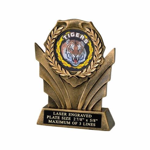 5 INCH RESIN WREATH TROPHY, TAKES 2 INCH INSERT