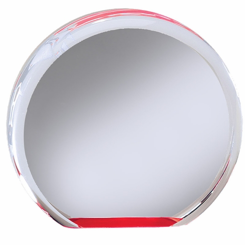 5 x 1 ROUND ACRYLIC RED REFLECTIVE MIRROR BASE AWARD