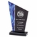 5 x -3/4 INCH ACRYLIC DECO PEAK AWARD WITH BLUE SWIRL REFLECTIVE BASE