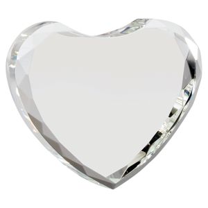 5 x 4-1/2 INCH OPTICAL CRYSTAL MULTIPLE FACET HEART AWARD