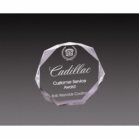 5" x 5" x 1" CORPORATE CLEAR ACRYLIC OCTAGON SHAPE AWARD FREE STANDING
