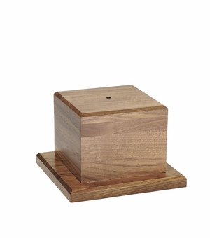 5 X 5 X 3/4 INCH GENUINE HAND RUBBED AMERICAN WALNUT BASE